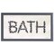 9" x 18" Bath Sign Framed Wall Art, Contemporary Home Décor for Bath and Bathroom, Glass Facing and Hanging Hardware Included